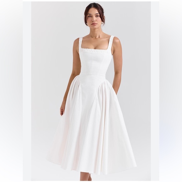 House of CB Dorothy white cotton midi sundress - Picture 7 of 16